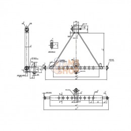 TL150892; KRAMP; Barre à trous et rotule 3 points Cat. 2; pièce detachée