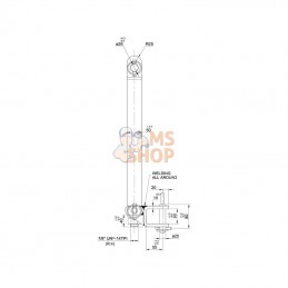 TL150892; KRAMP; Barre à trous et rotule 3 points Cat. 2; pièce detachée