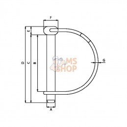 LP868KR; KRAMP; Goupille à arceau zingué; pièce detachée