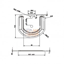 709023KR; KRAMP; Œillet zingué 81,7 x 70,5 mm H=3,5 mm; pièce detachée