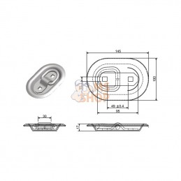 709021KR; KRAMP; Œillet zingué 145 x 100 mm H=16 mm; pièce detachée