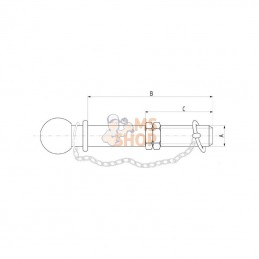 Z992519KR; KRAMP; Boule d'attelage 1" UNF 190; pièce detachée