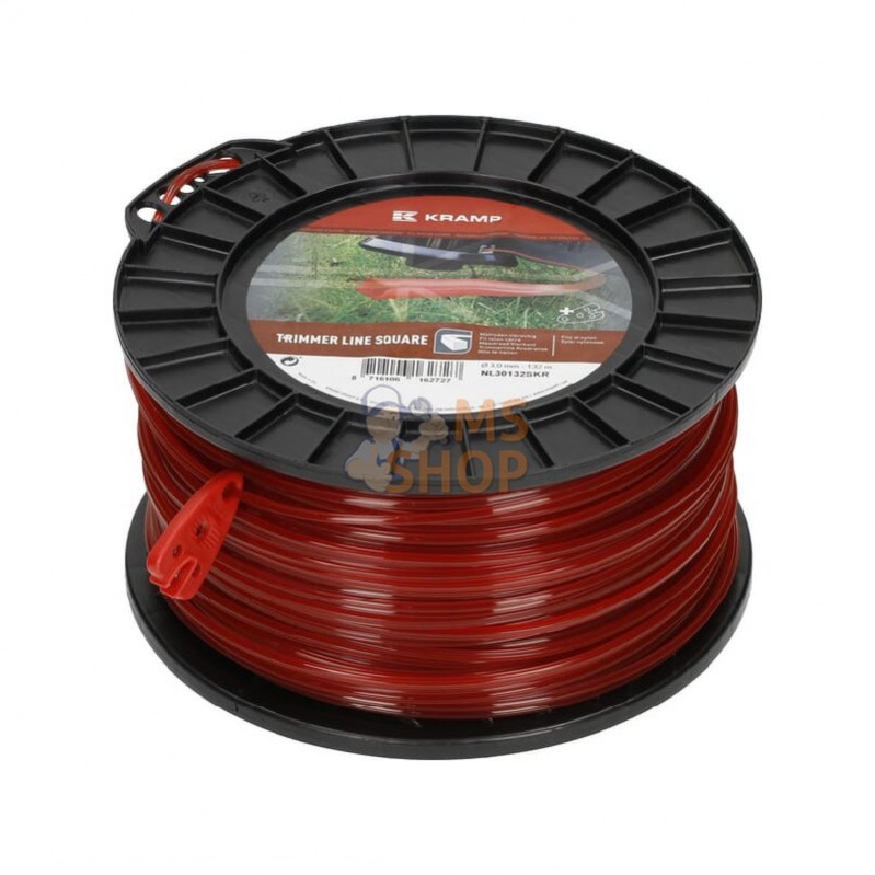 NL30132SKR; KRAMP; Fil de coupe Ø 3mm 132m carré rouge Kramp; pièce detachée