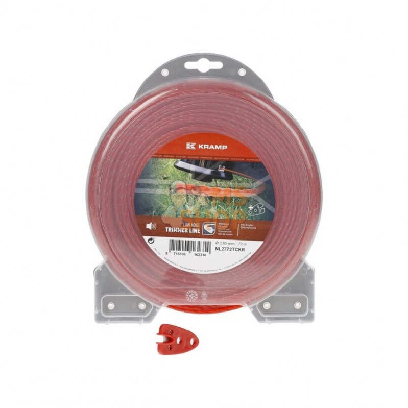 NL2772TCKR; KRAMP; Fil de coupe Ø 2.65mm 72m torsadé rouge Kramp; pièce detachée