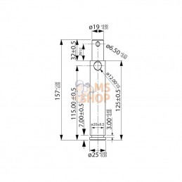 Z325145KR; KRAMP; Axe d'atelage 25x157mm Kramp; pièce detachée