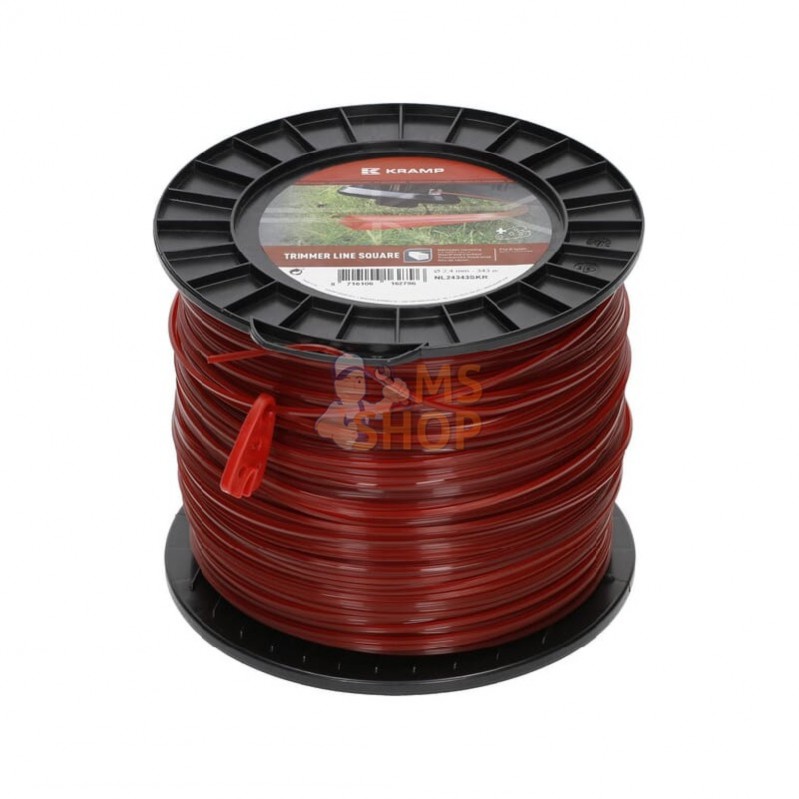 NL24343SKR; KRAMP; Fil de coupe Ø 2.4mm 343m carré rouge Kramp; pièce detachée