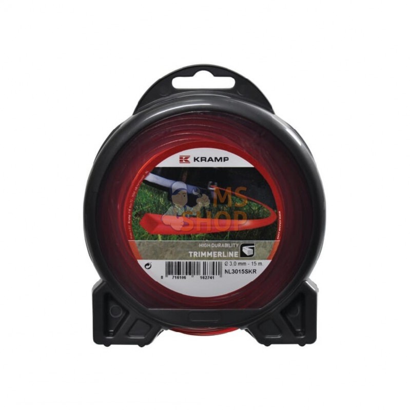 NL3015SKR; KRAMP; Fil de coupe Ø 3mm 15m carré rouge Kramp; pièce detachée