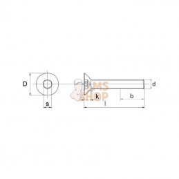 79911625; KRAMP; Vis tête fraisée hexagonale creuse M16x25 10.9 zi; pièce detachée