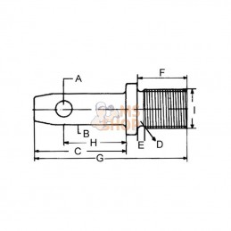 Z719038KR; KRAMP; Axe de stabilisateur 19x99mm filetage: 3/4" UNCx38mm Kramp; pièce detachée