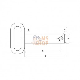 Z532183HKR; KRAMP; Axe avec poigné 32x183mm Kramp; pièce detachée