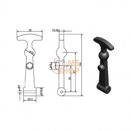 318000KR; KRAMP; Support de capot cpl. 145mm; pièce detachée