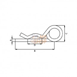 CL5DKR; KRAMP; R-clip double 5mm Kramp; pièce detachée