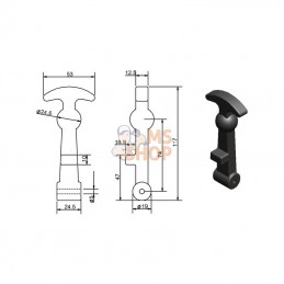 318002KR; KRAMP; Support de capot cpl. 120mm; pièce detachée