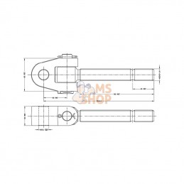 TL3030280LKR; KRAMP; Chape articulée M30 x 3 G; pièce detachée