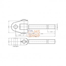 TL3035280RKR; KRAMP; Chape articulée M30 x 3.5 G; pièce detachée