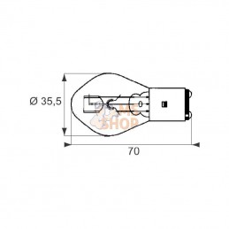 GL12748; HELLA; Ampoule 12V 45/40W BA20d; pièce detachée