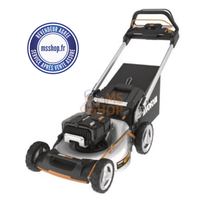 TONDEUSE TRACTEE 53 CM 80 V BAC 70L-MULCH.-EJEC.LAT 4 BAT + 1 CHARG. | WORX