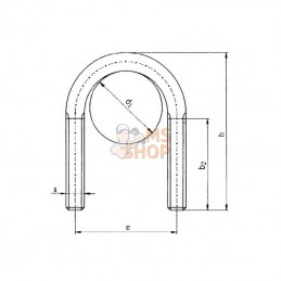 UBM12889; KRAMP; Etrier en U M12, 88,9mm - 3"; pièce detachée