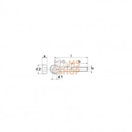 444B1050; KRAMP; Vis à oeillet M10x50 zingué; pièce detachée