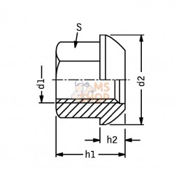 74361A1815; KRAMP; Écrou de roue DIN74361 M18x1.50 steel Zingué Class 8 Kramp; pièce detachée