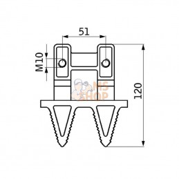 22221N; KRAMP; Doigt double Rapid; pièce detachée