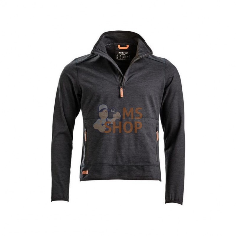 KW5011001811054; KRAMP; Chemise en molleton 1/2 zip, anthracite, L; pièce detachée