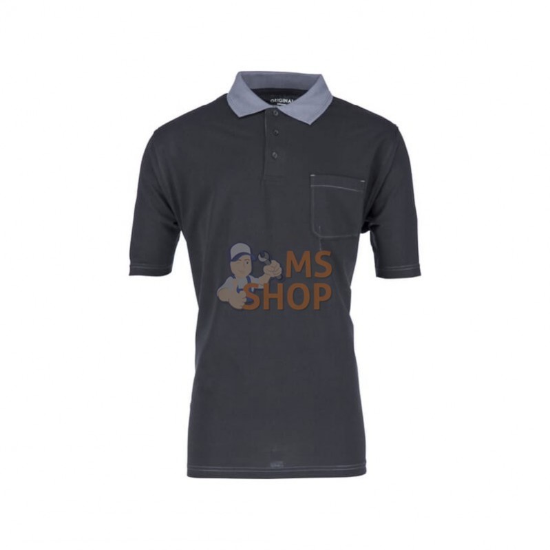 KW106730089062; KRAMP; T-shirt polo noir/gris, 4XL; pièce detachée