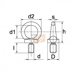 58016RVSP001; KRAMP; Vis à œillet M16 inox A2; pièce detachée
