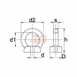 58216RVSP001; KRAMP; Anneaux de levage femelles M16 inox A2; pièce detachée