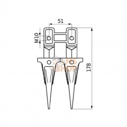 22160N; KRAMP; Doigt double Rapid; pièce detachée