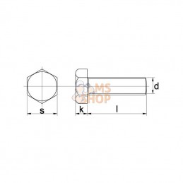 9331235109; KRAMP; Boulon hexagonal entièrement fileté M12x35 10.9 zing; pièce detachée