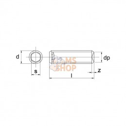 916825RVSP001; KRAMP; Vis sans tête six pans creux bout cuvette M8x25 inox-A2; pièce detachée