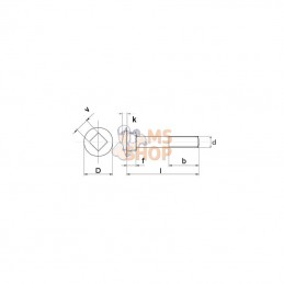 60381688; KRAMP; Vis tête bombée collet carré M8x16 8.8; pièce detachée