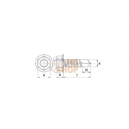 7504K6332P001; KRAMP; Vis autotaraud 6,3x32 zinc; pièce detachée