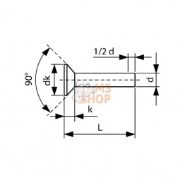 7516D612; KRAMP; Boulon autotaraudeur M6x12 zinc; pièce detachée