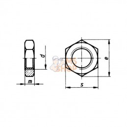 93610; KRAMP; Ecrou hexagonal bas métrique DIN936 M10; pièce detachée