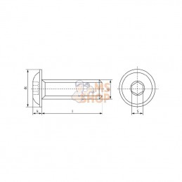 ISO7380ULF845109; KRAMP; Vis tête bombée collet carré plate 6p creux M8X45 10.9; pièce detachée