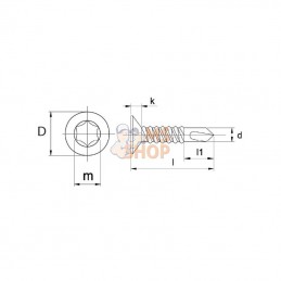 7504PTEKS6380T30A; KRAMP; Vis autoforeuse 6,3x80mm T30; pièce detachée