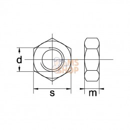 UM8; KRAMP; Écrou d'échappement M8x1.25 acier cuivré Kramp; pièce detachée