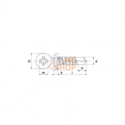 7504N2919P200; KRAMP; Vis à tôle autoperforante 2,9x19 galv.; pièce detachée
