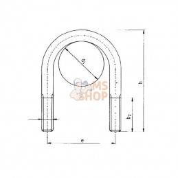 357040RA; KRAMP; Boulon avec étrier DN 40; pièce detachée