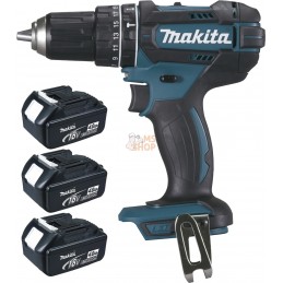 Perceuse visseuse à percussion 18 V Li-Ion 4 Ah Ø 13 mm (3 batteries) | MAKITA Perceuse visseuse à percussion 18 V Li-Ion 4 Ah Ø