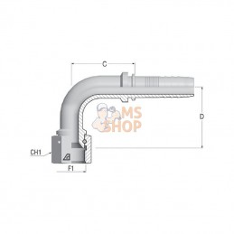 DKJNS504090; ALFAGOMMA; Embout F NS-DN50-2.1/2"UNF90; pièce detachée