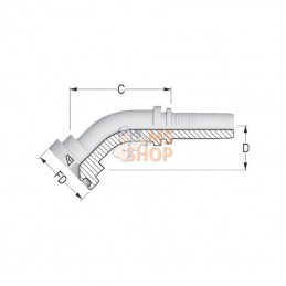 PFL634045; ALFAGOMMA; Raccord à bride DN63-Ø84,1 45°; pièce detachée