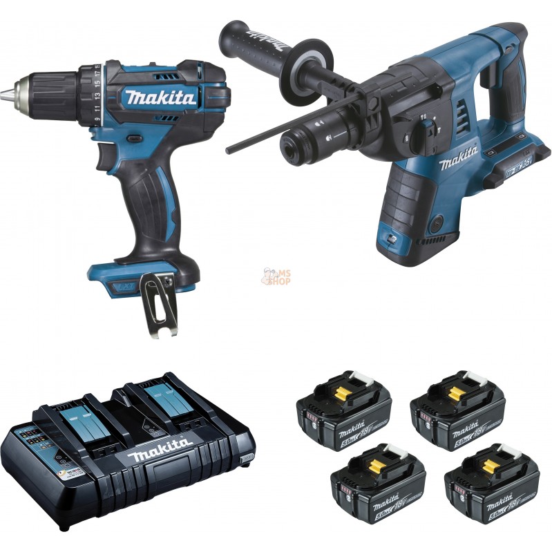 Ensemble de 2 machines 18 V Li-Ion 5 Ah  (DDF482 + DHR264) | MAKITA Ensemble de 2 machines 18 V Li-Ion 5 Ah  (DDF482 + DHR264) |