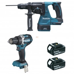 Ensemble de 2 machines 18 V Li-Ion 5 Ah  (DDF484 + DHR243) | MAKITA Ensemble de 2 machines 18 V Li-Ion 5 Ah  (DDF484 + DHR243) |