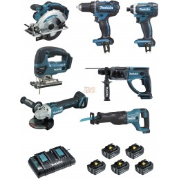 Ensemble de 7 machines  (DDF482 + DTD152 + DGA504 + DSS610 + DHR202 + DJR186 + DJV180) | MAKITA Ensemble de 7 machines  (DDF482 