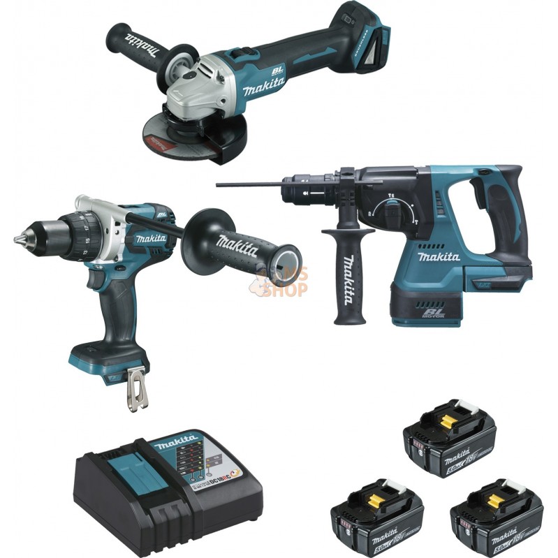 Ensemble de 3 machines BL1850B  (DGA506 + DDF481 + DHR243) | MAKITA Ensemble de 3 machines BL1850B  (DGA506 + DDF481 + DHR243) |