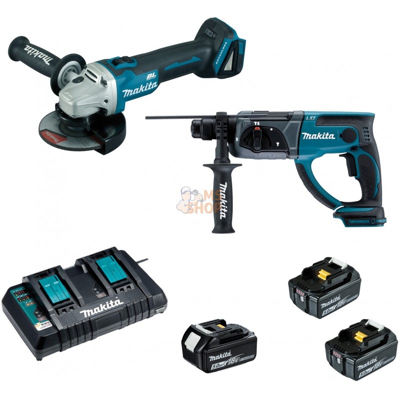 Ensemble de 2 machines Batterie 18 V LXT  (DGA504 + DHR202) | MAKITA Ensemble de 2 machines Batterie 18 V LXT  (DGA504 + DHR202)