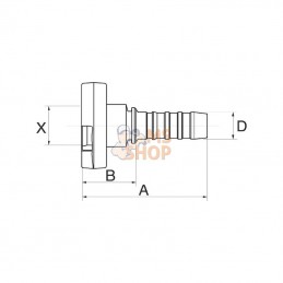 12GS27FPFL; GATES; Racc. à sertir Pocl. DN20-27mm; pièce detachée